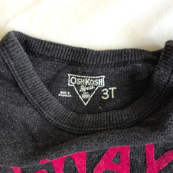 oshkosh b'gosh graphic thermal waffle knit long sleeve shirt 3T toddler boys - Picture 3 of 6